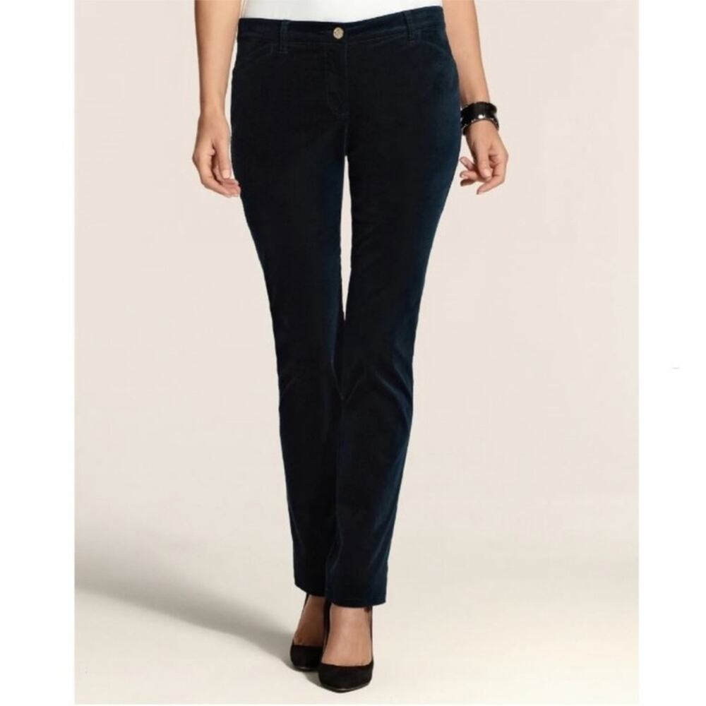 Chico's Blue Velveteen 5 Pocket Slim Leg Pant Size 1 Regular (Medium/8) NWT